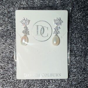 Dareth Colburn Silver and Pearl Drop Earrings